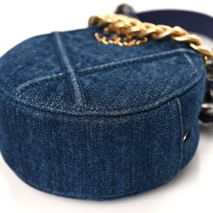 Chanel Denim Quilted Chanel 19 Round Clutch With Chain Blue 9 of 9