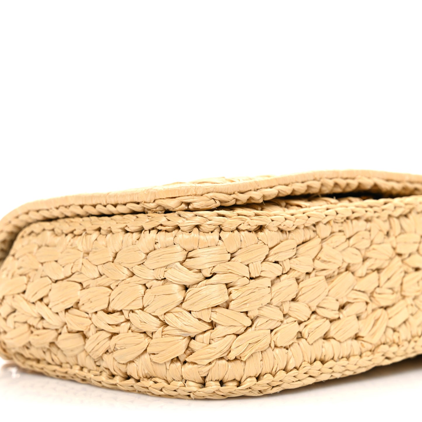 Yarn Raffia Effect Crochet Shoulder Bag Natural Black