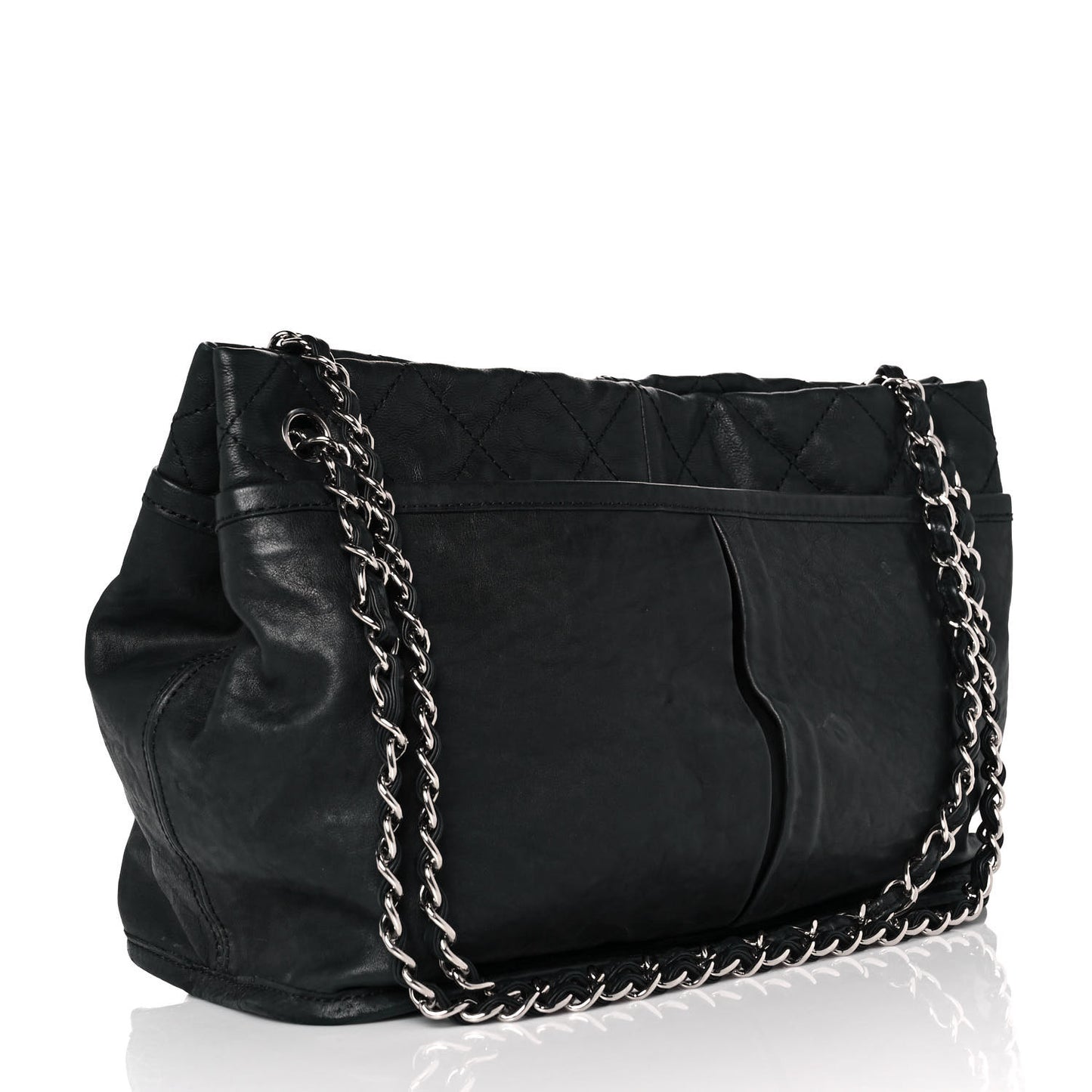 Washed Lambskin Natural Beauty Tote Black