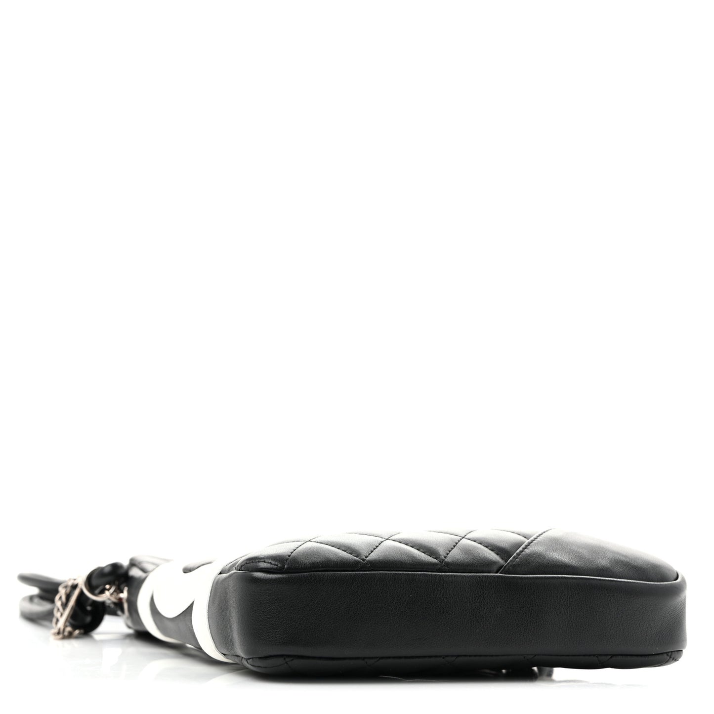 Calfskin Quilted Medium Cambon Messenger Black White