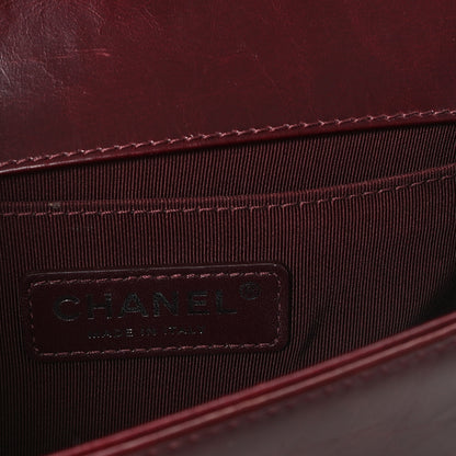 Chanel Glazed Calfskin Quilted Small Boy Chained Flap Burgundy 6 of 11
