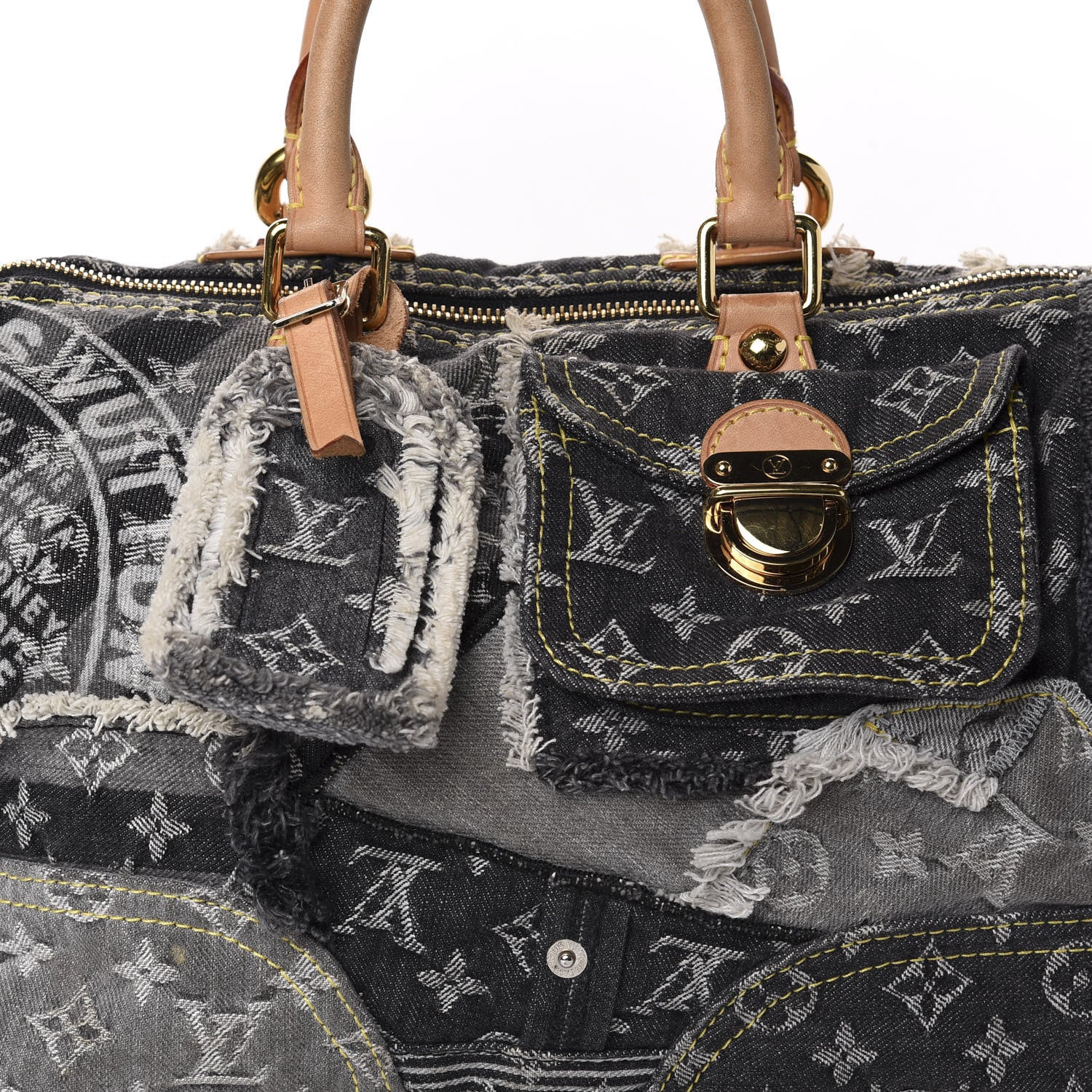 Louis Vuitton Denim Patchwork Speedy 30 Grey 10 of 10