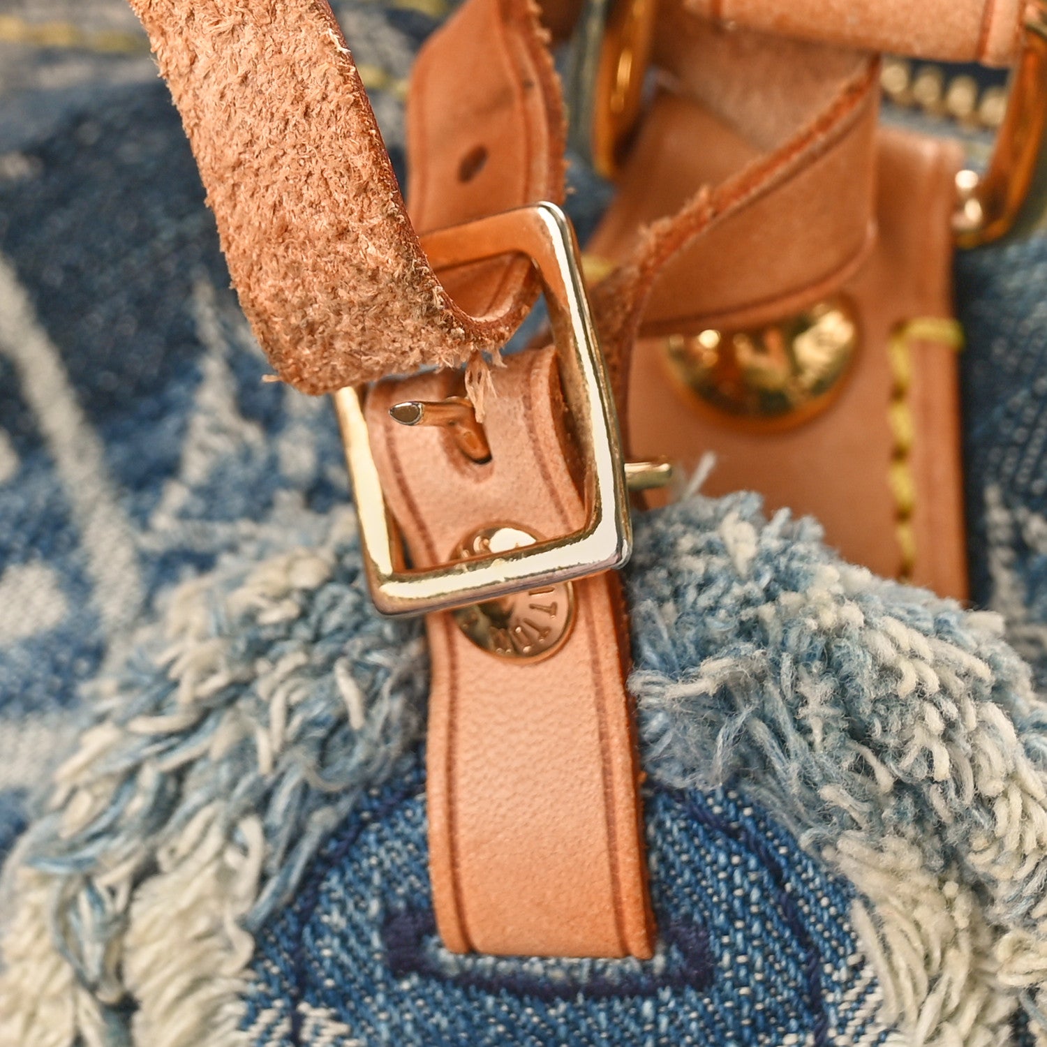 Louis Vuitton Denim Patchwork Speedy 30 Blue 9 of 9