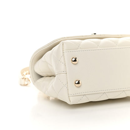 Chanel Caviar Quilted Extra Mini Coco Handle Flap White 9 of 11