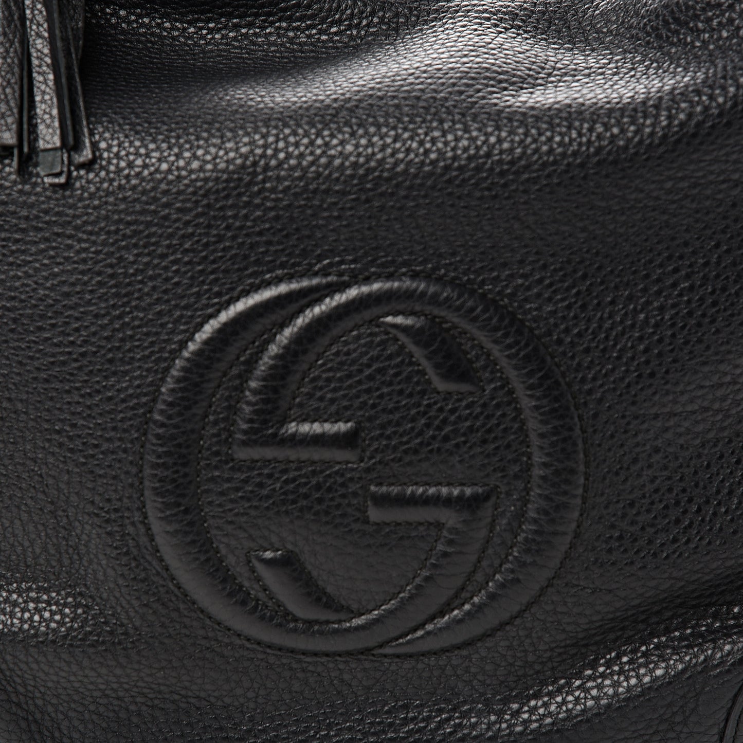 Pebbled Calfskin Medium Soho Chain Hobo Black