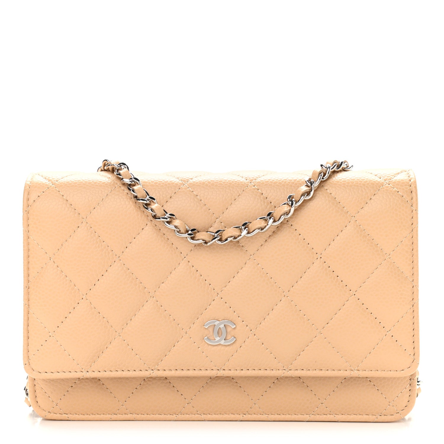 Chanel Caviar Quilted Wallet On Chain WOC Beige 1 of 10