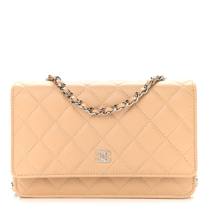Chanel Caviar Quilted Wallet On Chain WOC Beige 1 of 10
