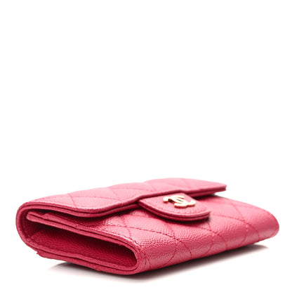 Chanel Caviar Quilted Flap Card Holder Wallet Dark Pink 4 of 8