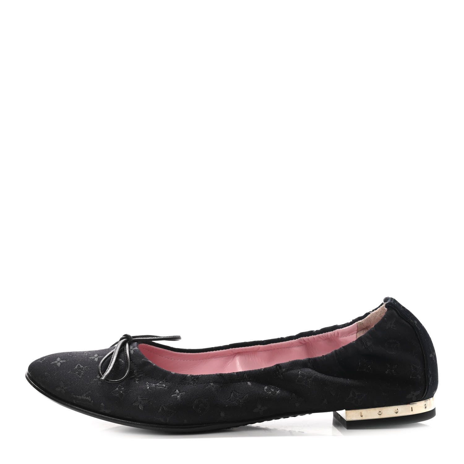 Louis Vuitton Satin Monogram Ballerina Flats 36.5 Black 1 of 8
