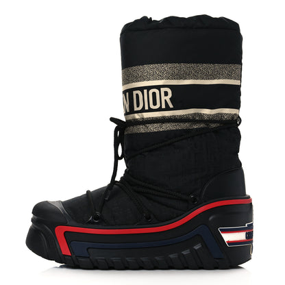 Christian Dior Oblique Shiny Nylon DiorAlps Snow Ankle Boot 39-40 Black 1 of 8