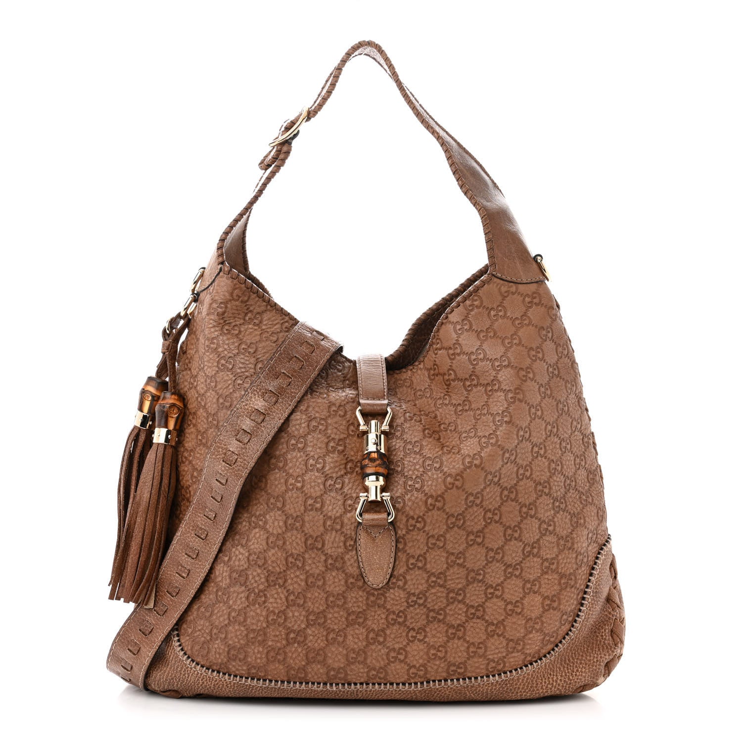 Gucci Guccissima Large New Jackie Hobo Light Brown 1 of 12