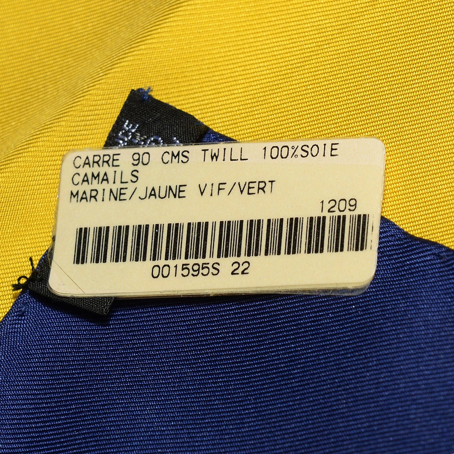 Silk Camails Scarf 90 Marine Jaune Vif Vert