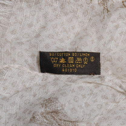 Louis Vuitton Cotton Linen Toile Etole De Louis Pareo Beige 7 of 7