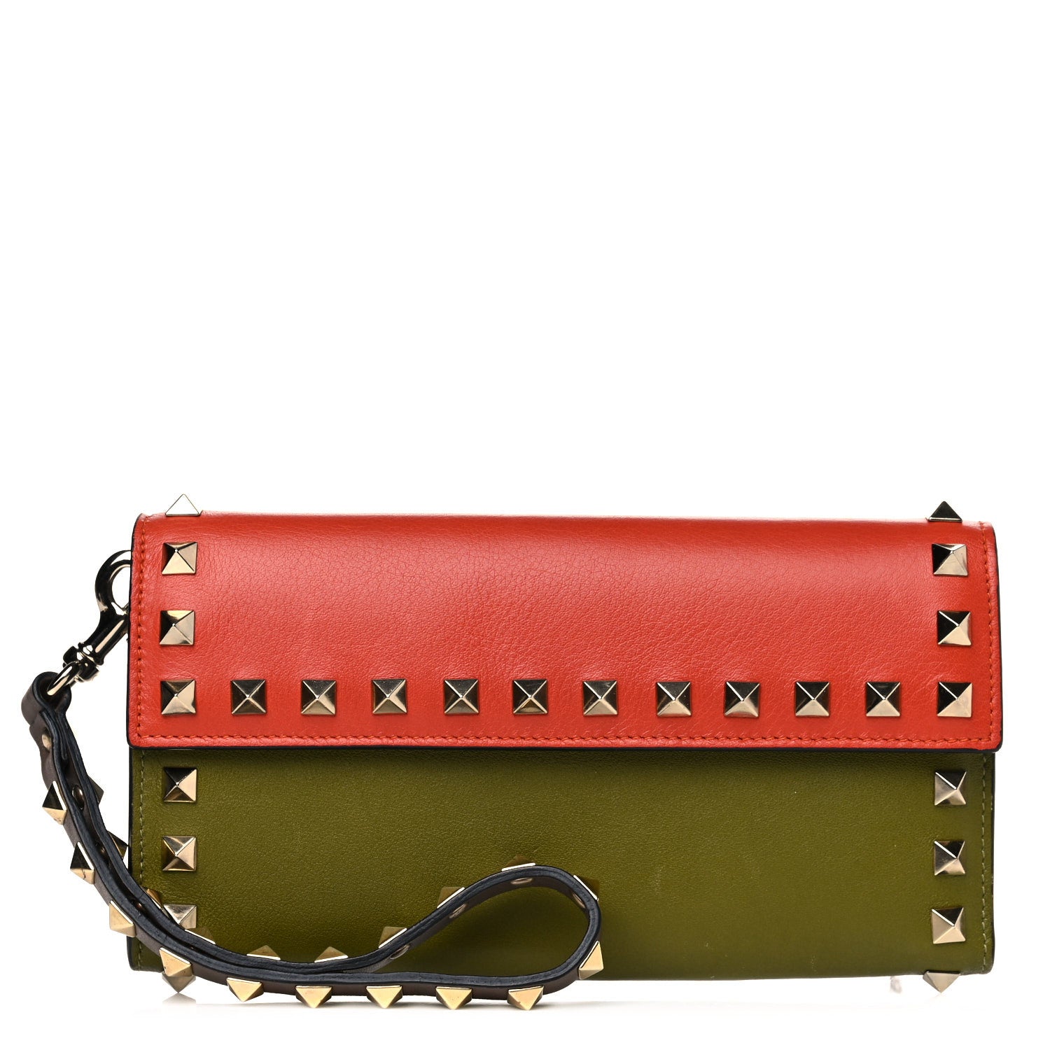 Valentino Garavani Vitello Colorblock Rockstud Wristlet Wallet Multicolor 1 of 13