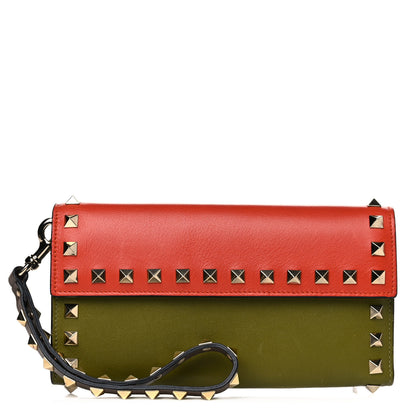 Valentino Garavani Vitello Colorblock Rockstud Wristlet Wallet Multicolor 1 of 13