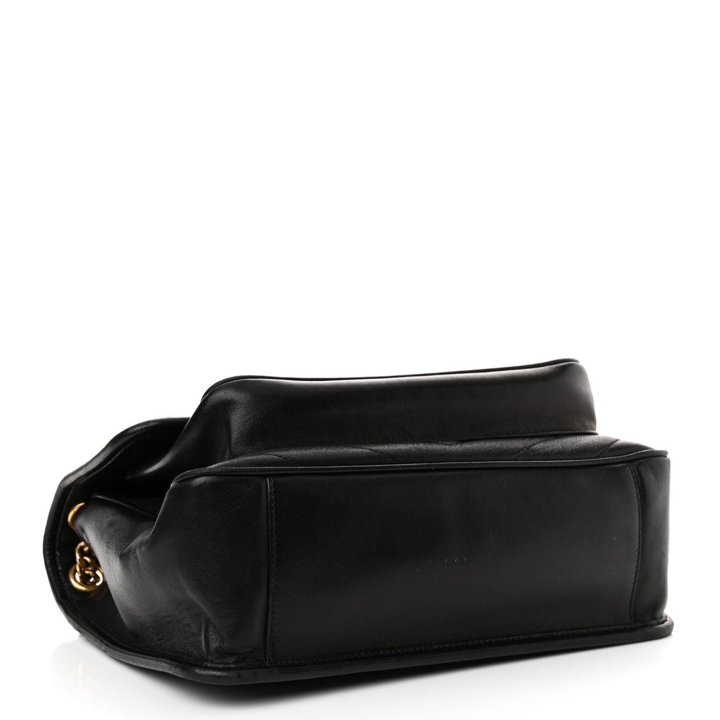 Lambskin Matelasse Monogram Medium Niki Chain Satchel Black