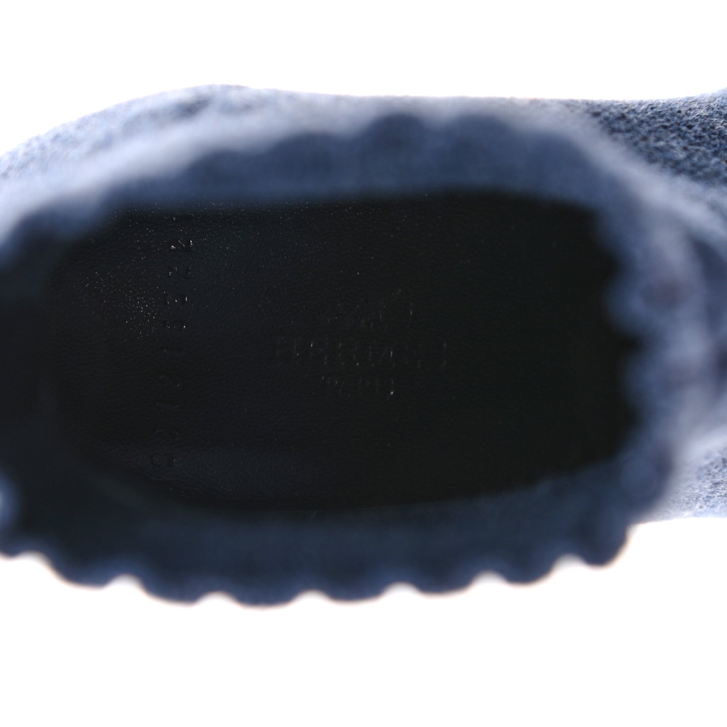 Knit Calfskin Volver Ankle Boots 36.5 Bleu Fonce