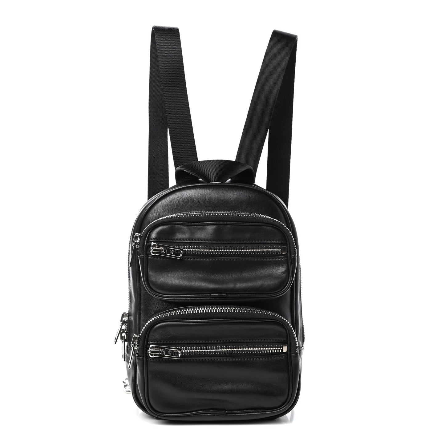 Lambskin Double Zip Backpack Black
