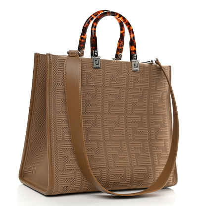 Fendi Technical Fabric Plexiglass FF Medium Fendi Sunshine Shopper Tote Sand 3 of 10