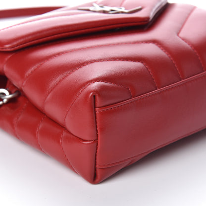 Saint Laurent Calfskin Y Quilted Monogram Toy Loulou Crossbody Bag Rouge Eros 8 of 10