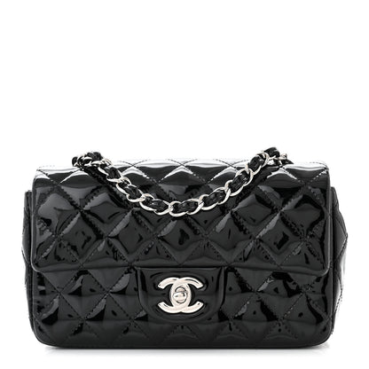 Chanel Patent Calfskin Quilted Mini Rectangular Flap Black 1 of 10