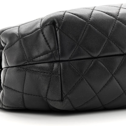 Chanel Lambskin Quilted Accordion Tote Black 9 of 16