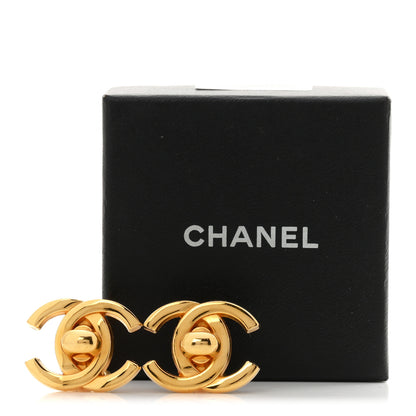 Chanel Metal CC Turnlock Clip On Earrings Gold 5 of 5