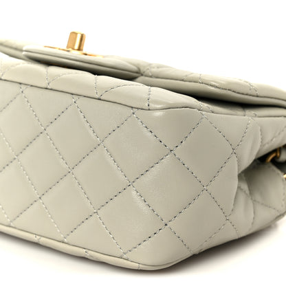 Chanel Lambskin Quilted Mini Pearl Crush Flap Light Grey 11 of 11