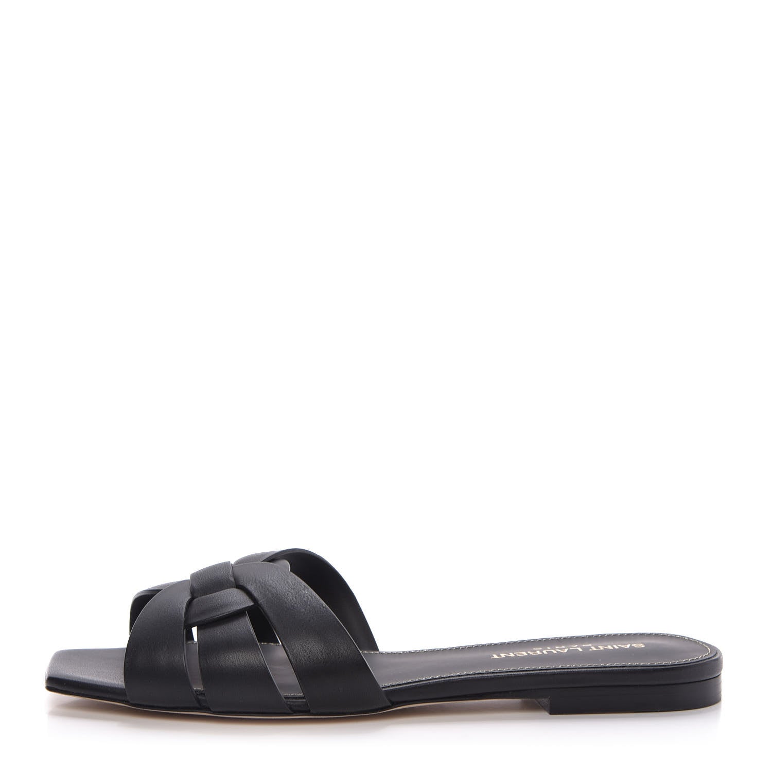 Saint Laurent Calfskin Nu Pied 05 Slide Sandals 35.5 Black 1 of 12