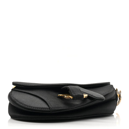 Christian Dior Satin Crystal Mini Saddle Bag Black 4 of 10