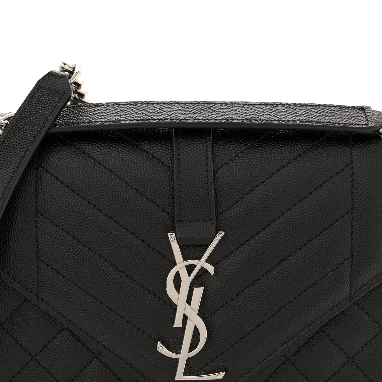 Grain De Poudre Textured Mixed Matelasse Triquilt Medium Monogram Satchel Black