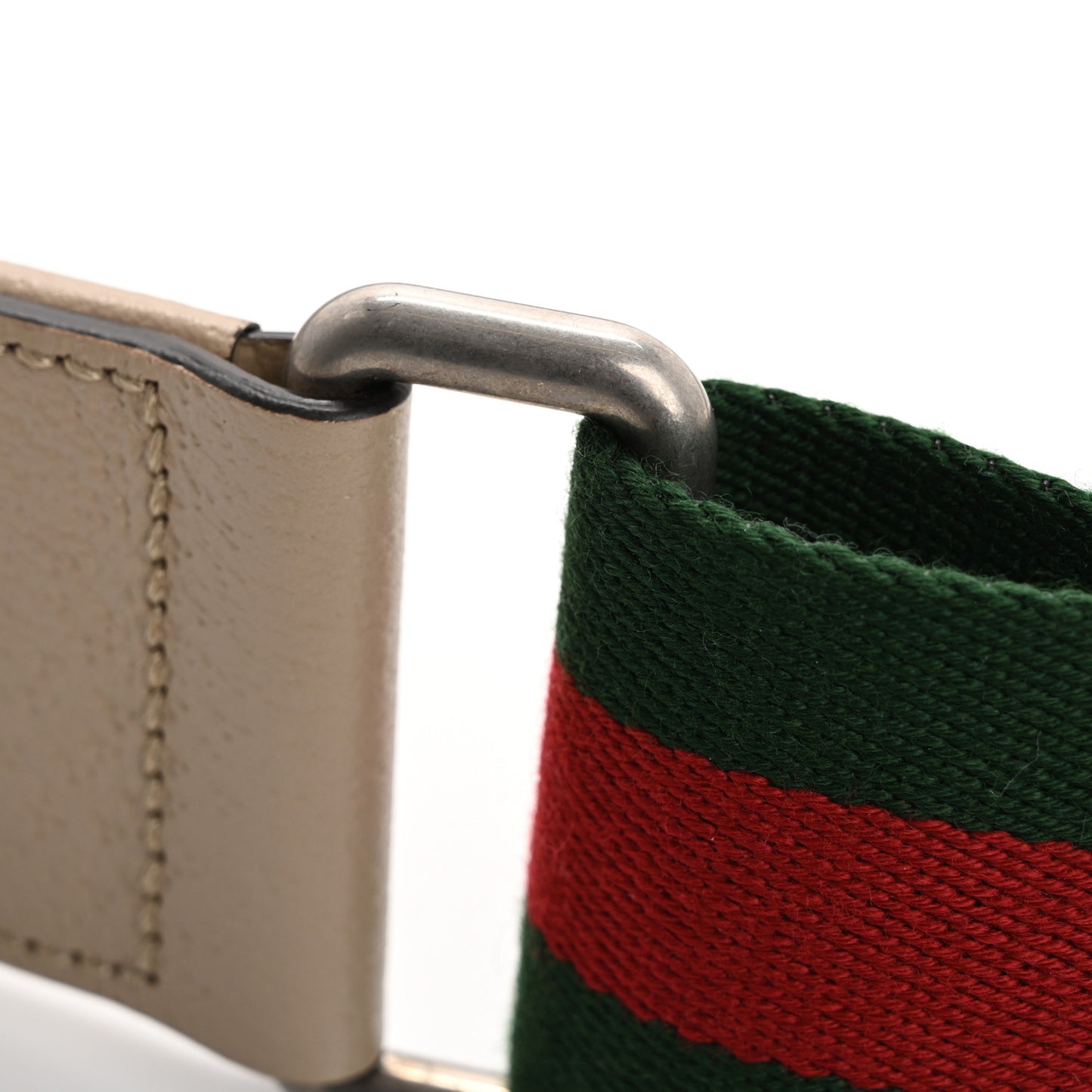 Canvas Web Studded Shoulder Strap Green Red