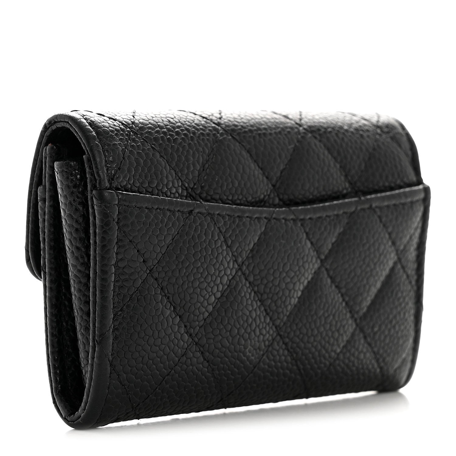 Chanel Caviar Quilted Flap Card Holder Wallet Black 3 of 8
