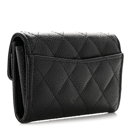 Chanel Caviar Quilted Flap Card Holder Wallet Black 3 of 8