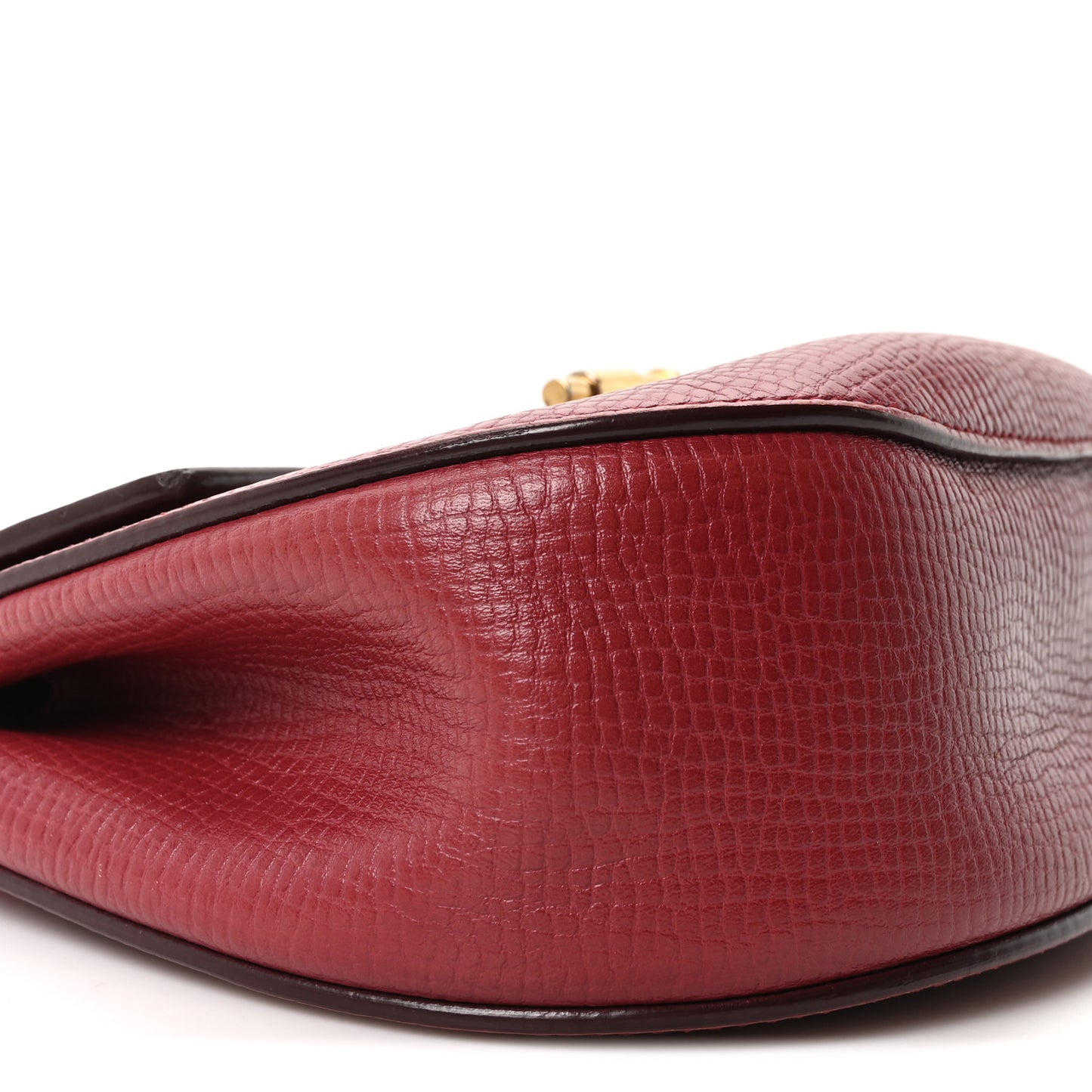 Grained Calfskin Lambskin Mini Bi-Color Drew Shoulder Bag Red
