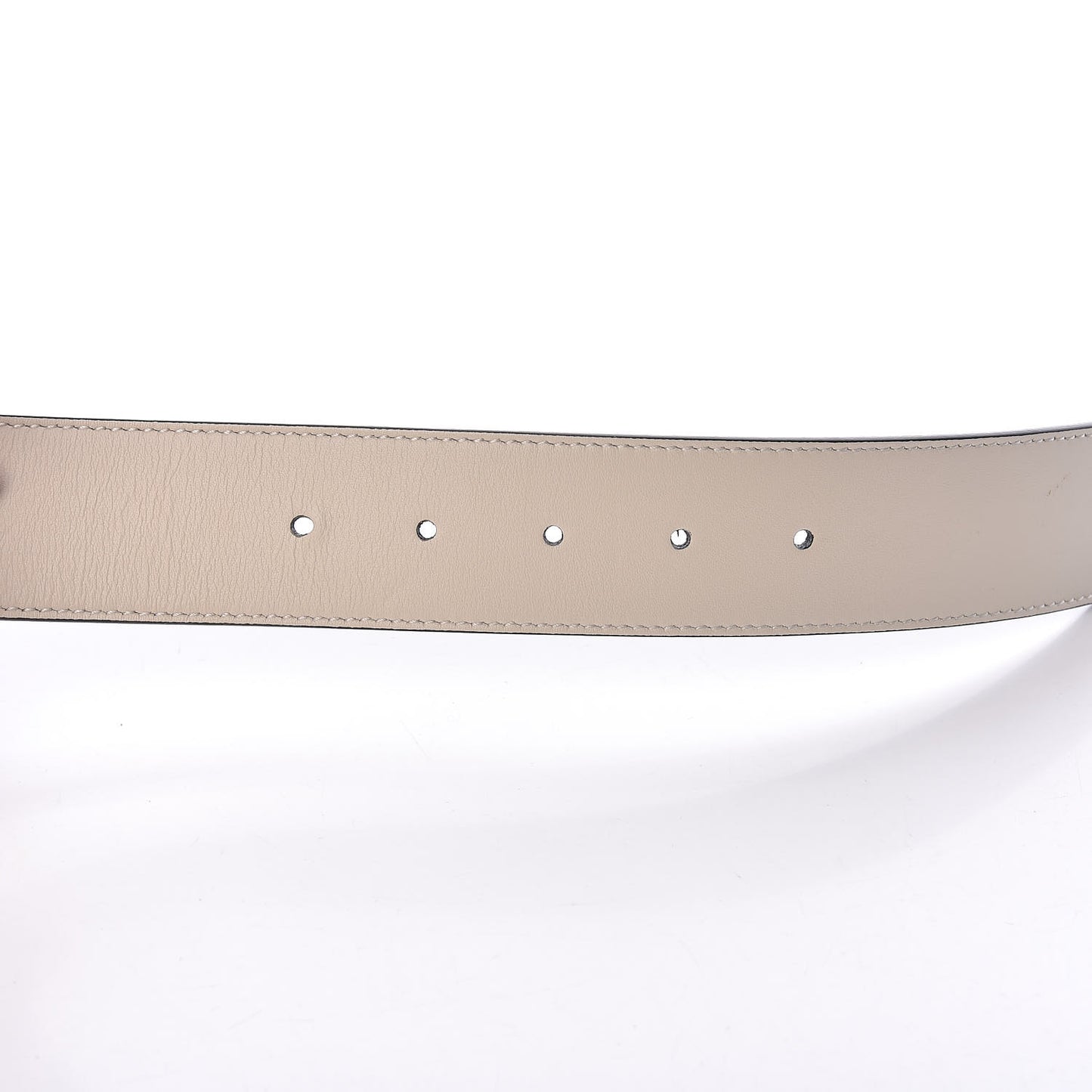 Calfskin Queen Margaret Bee Belt 80 32 White