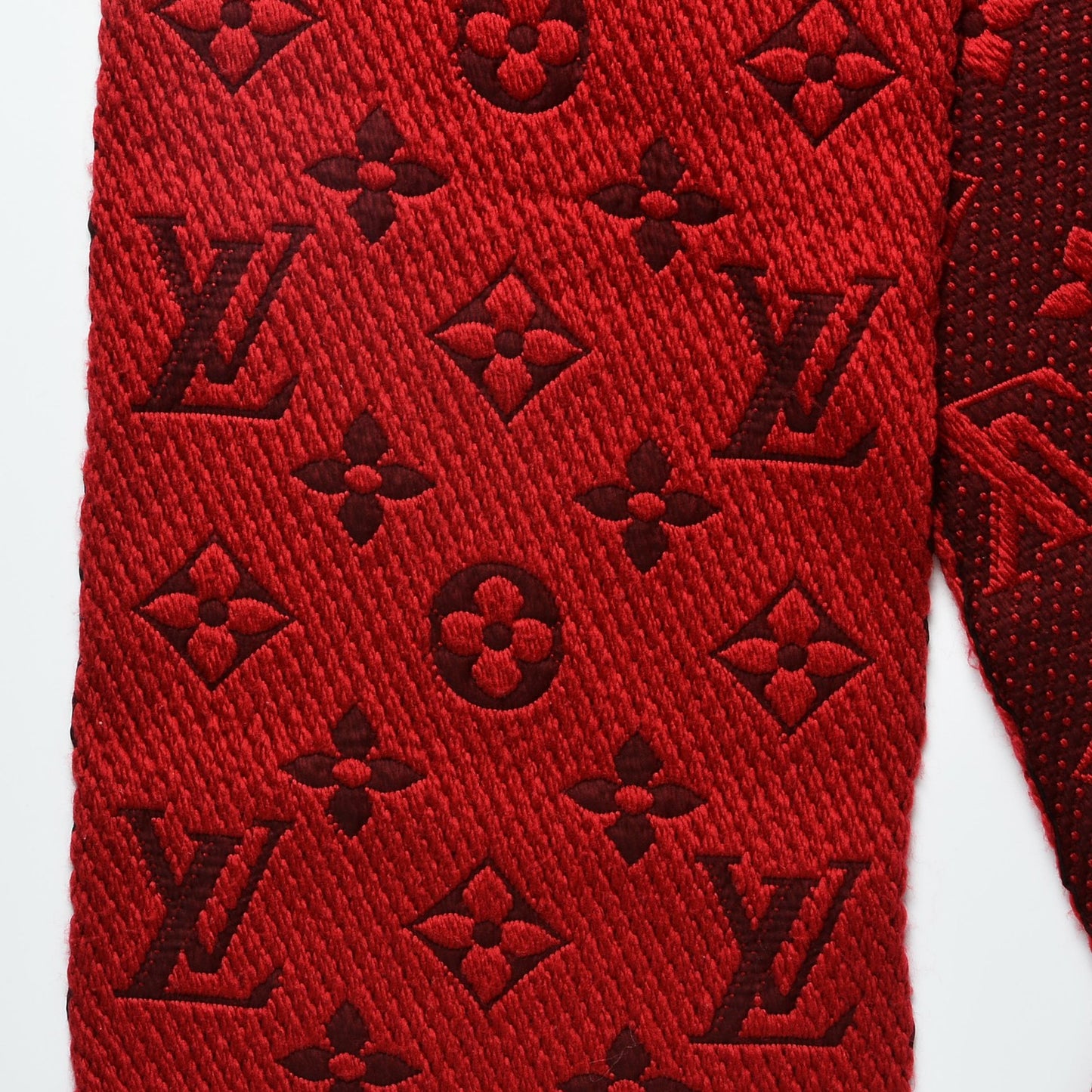 Wool Silk Logomania Scarf Rubis