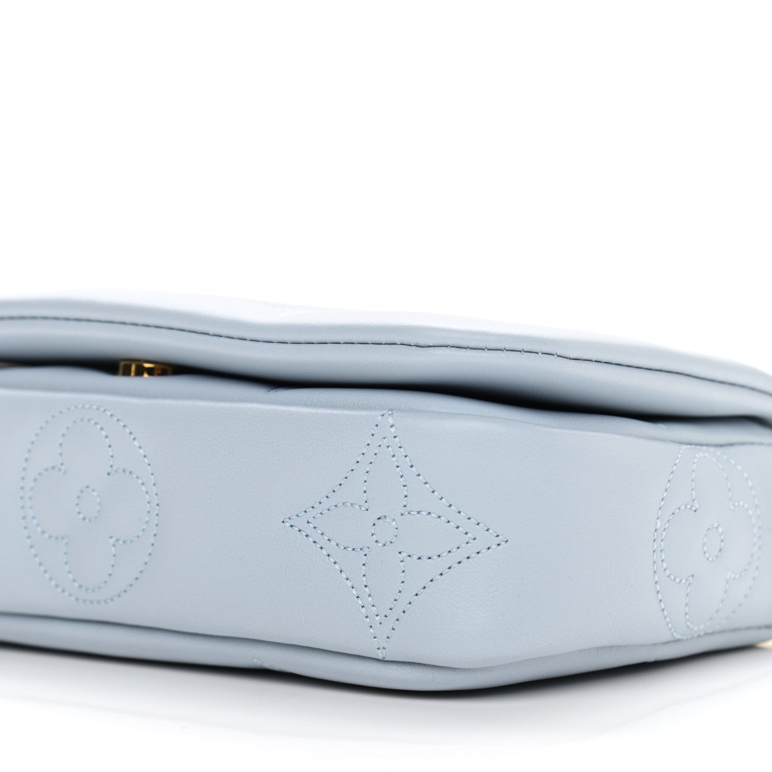 Louis Vuitton Calfskin Bubblegram Wallet On Strap Ice Blue 9 of 10