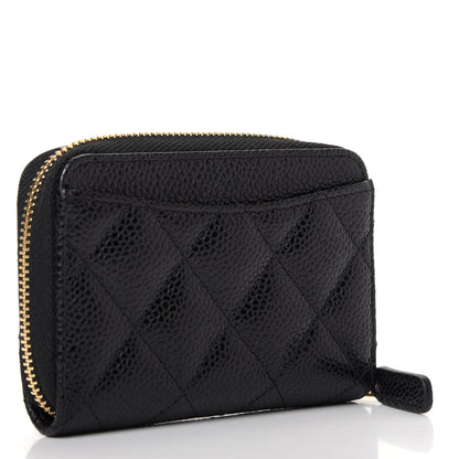 Chanel Caviar Quilted Zip Coin Purse Black 3 of 8