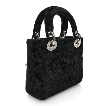 Christian Dior Velvet Crystal Mini Lady Dior Black 3 of 10