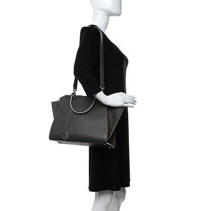 Fendi Vitello Dolce Century Petite 3Jours Tote Carbone 2 of 17