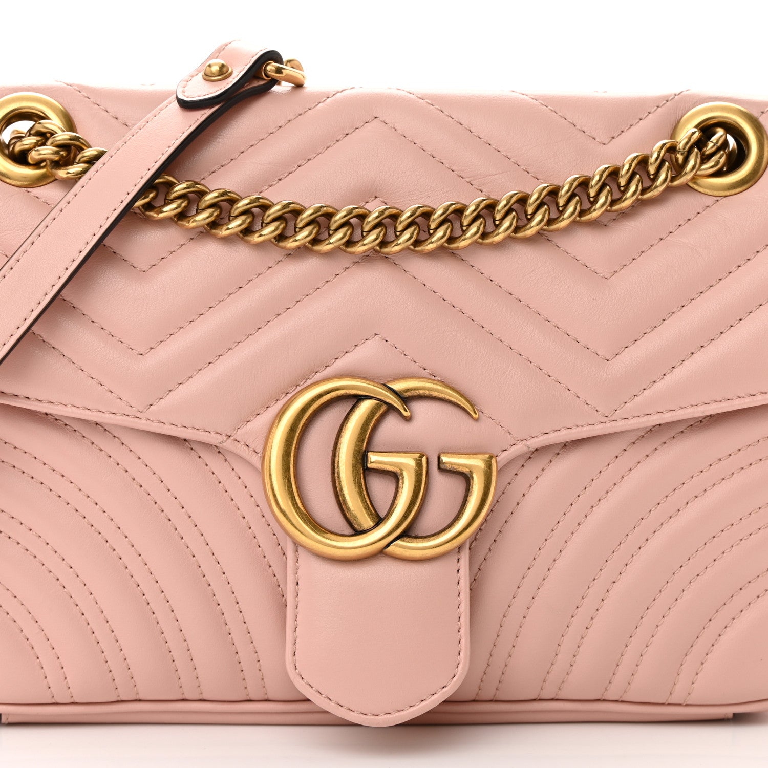 Gucci Calfskin Matelasse Small GG Marmont Shoulder Bag Perfect Pink 8 of 15