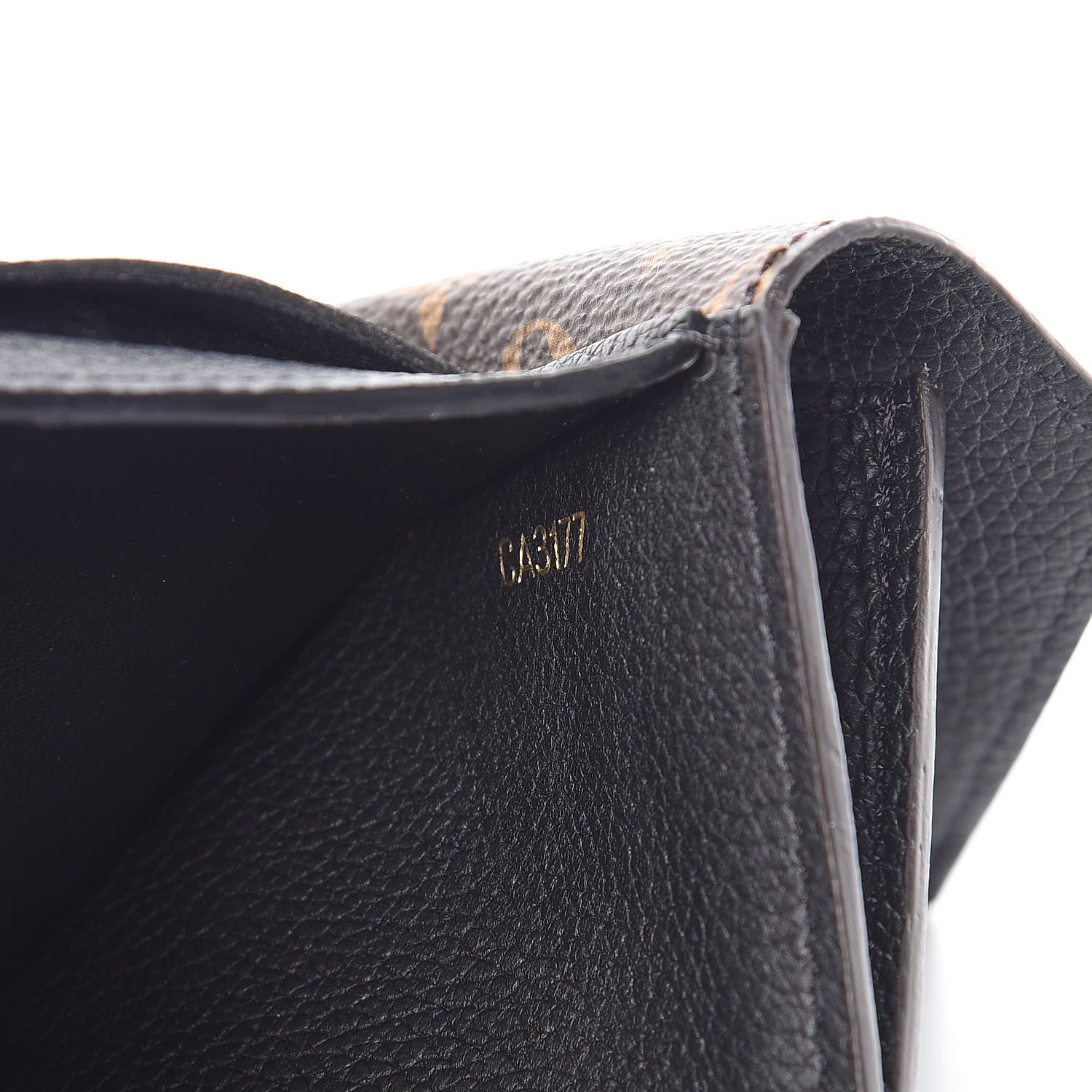 Louis Vuitton Grained Calfskin Monogram Double V Compact Wallet Black 7 of 7
