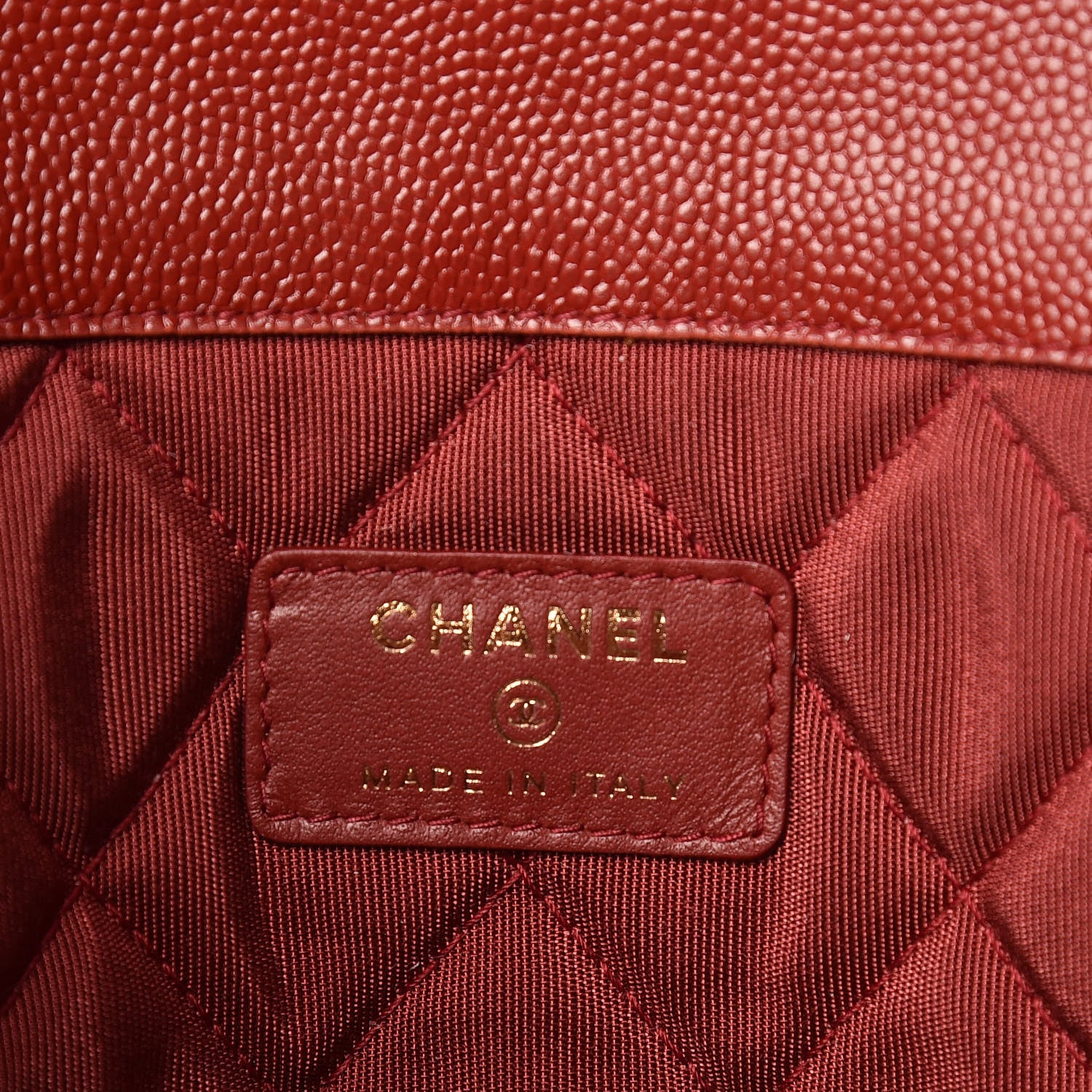 Chanel Caviar Quilted Large Golden Class Pouch Dark Red 6 of 8
