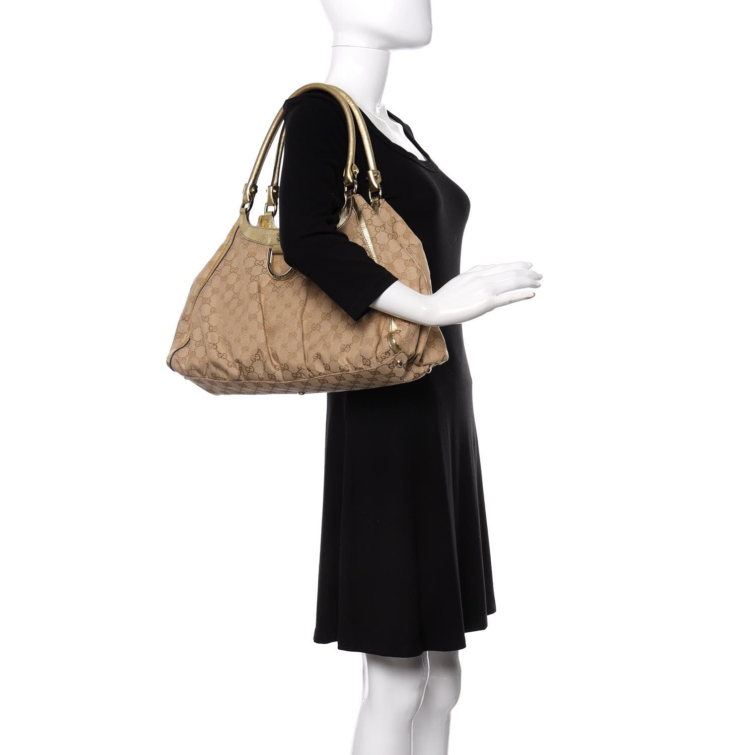 Gucci Monogram Large D Gold Hobo Metallic Gold 2 of 11