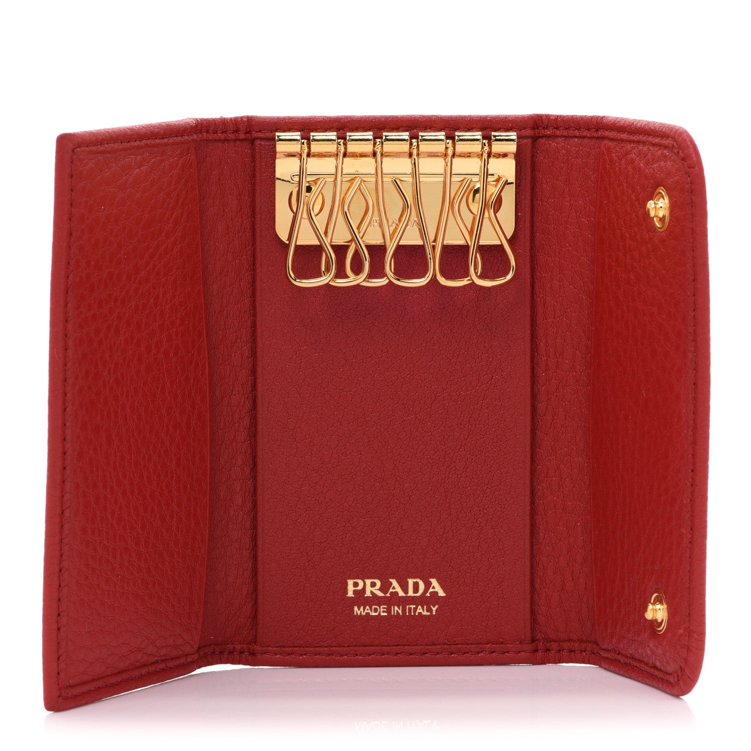 Prada Vitello Grain 6 Key Holder Rosso 5 of 8