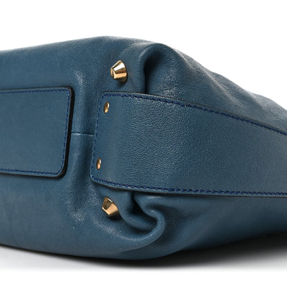 Chloe Leather Medium Angie Shoulder Bag Fjord Blue 8 of 8