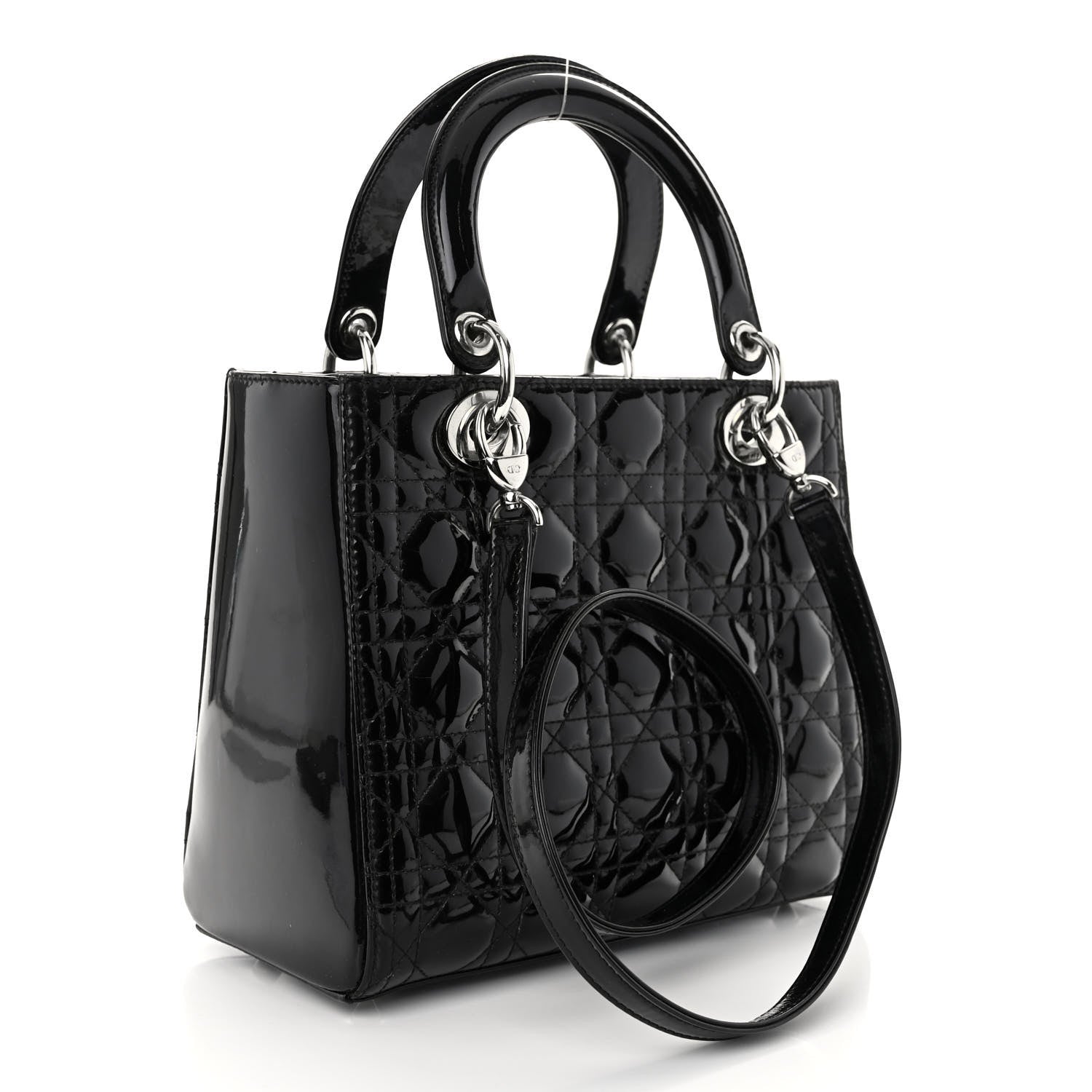 Christian Dior Patent Cannage Medium Lady Dior Black 3 of 9