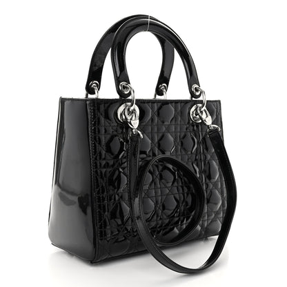 Christian Dior Patent Cannage Medium Lady Dior Black 3 of 9