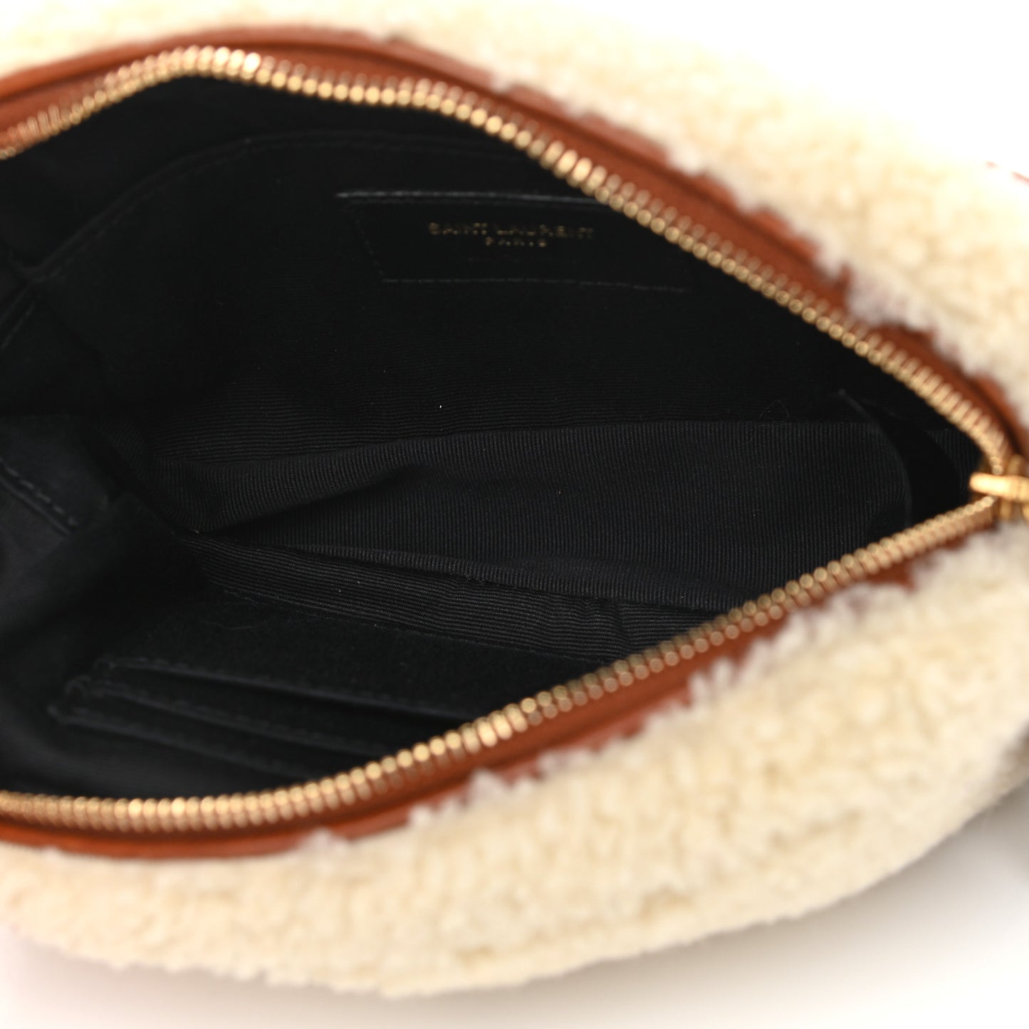 Shearling Monogram Lou Belt Bag Beige